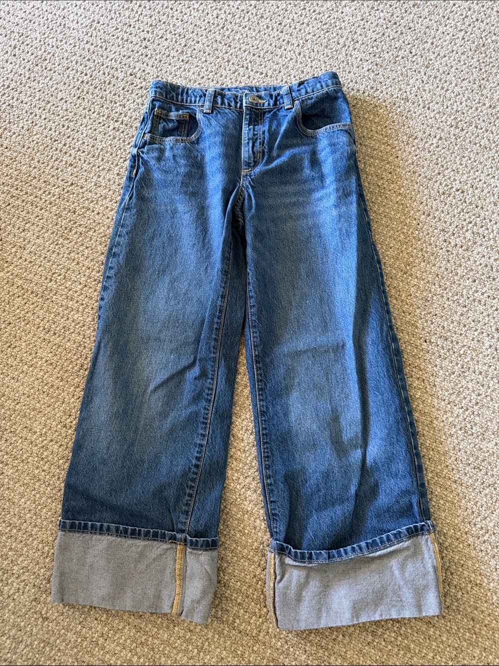 Art Class (Girls) Wide Leg Cuffed Jeans Size 12